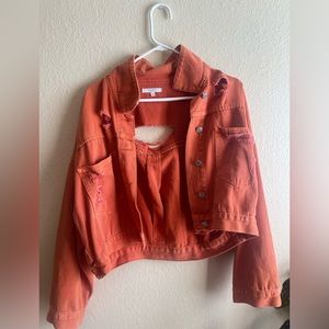 orange bling jean jacket